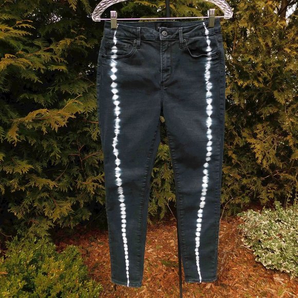 Driftwood Jackie High Rise Black/White Tie-Dye Jeans Sz-27 - Picture 1 of 3
